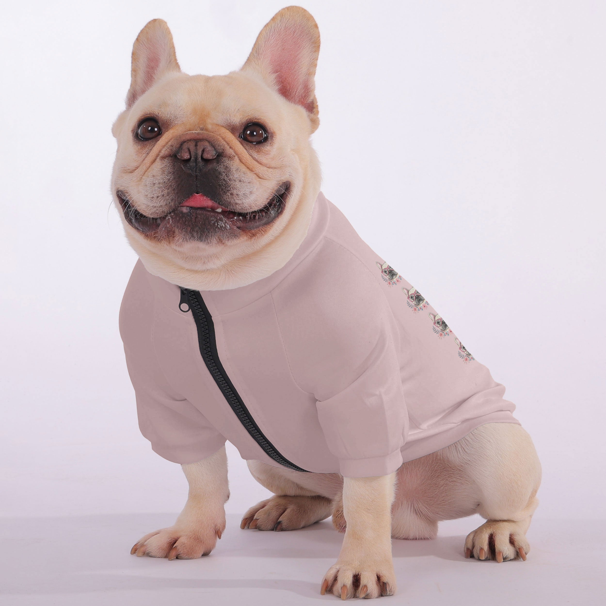 Estelle - Snuggly Zip-Up Sweatshirt for French Bulldogs