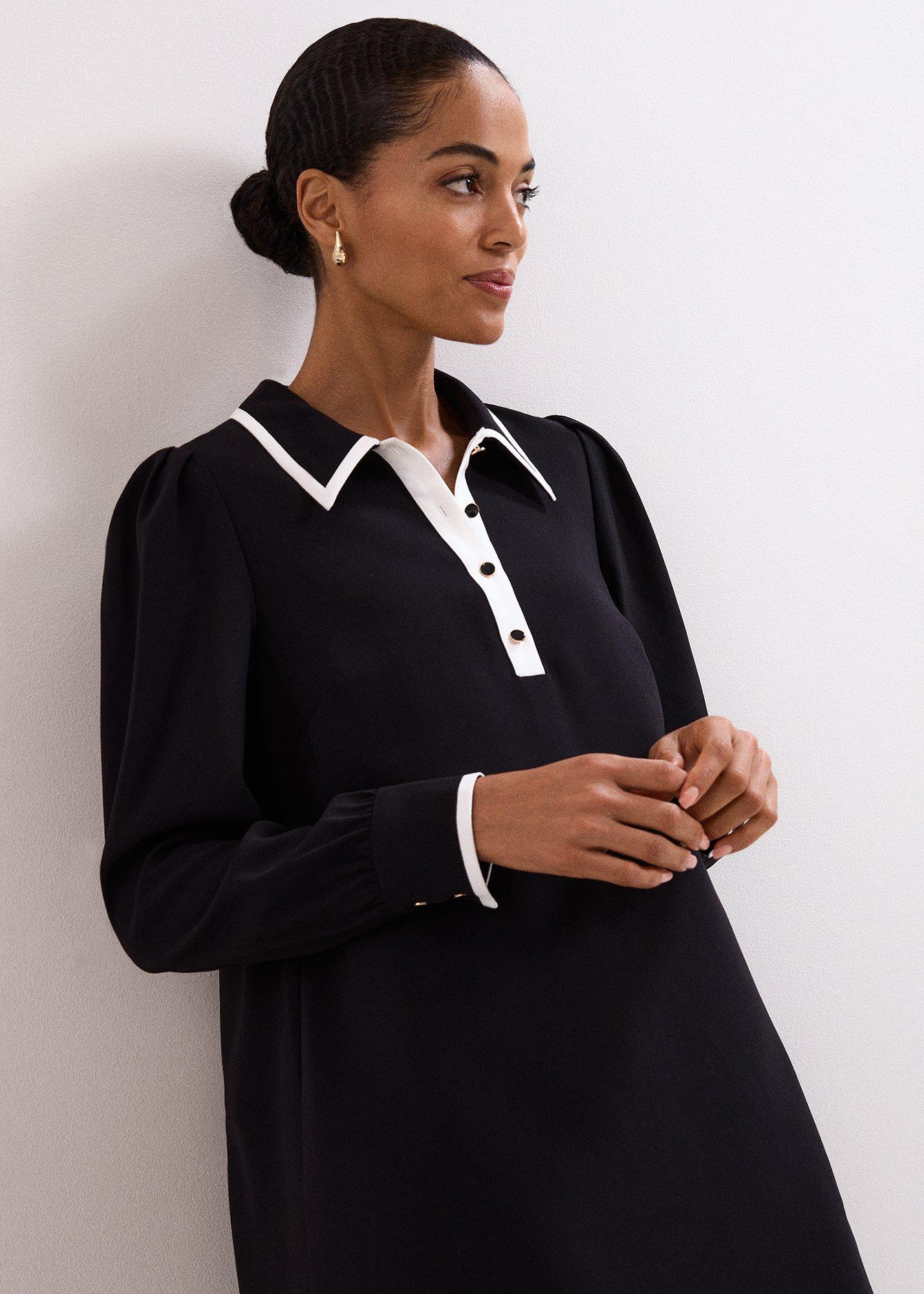 Petite Gina Collar Swing Dress