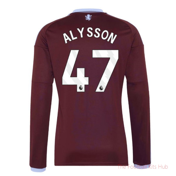 Aston Villa Long Sleeve Home Shirt Alysson #47 2026-2027 Club Jersey