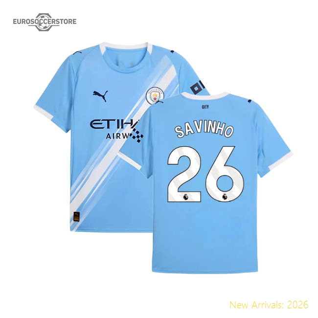 High-Quality Classic 2025-2026 Man City Home Shirt Savinho 26