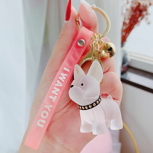 Pet-Lover Transparent French Bulldog Keychain (ws308) for Fashion Lovers