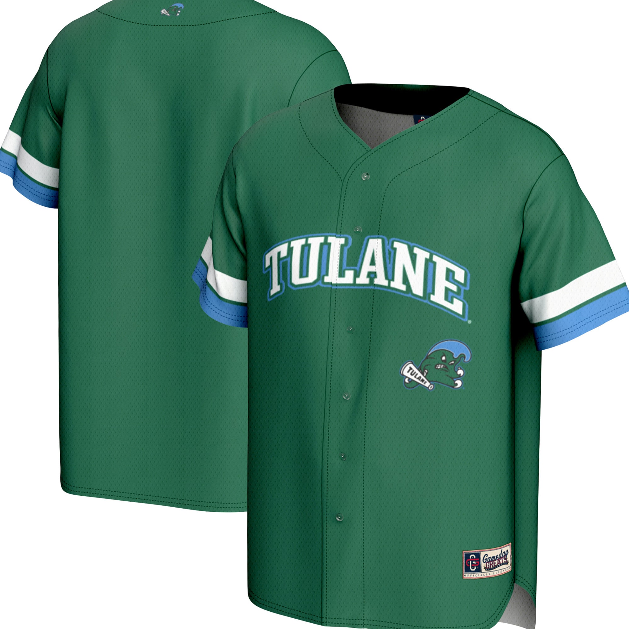 [NJP] Tulane Green Wave GameDay Greats Youth Spirit Baseball Jersey - Green