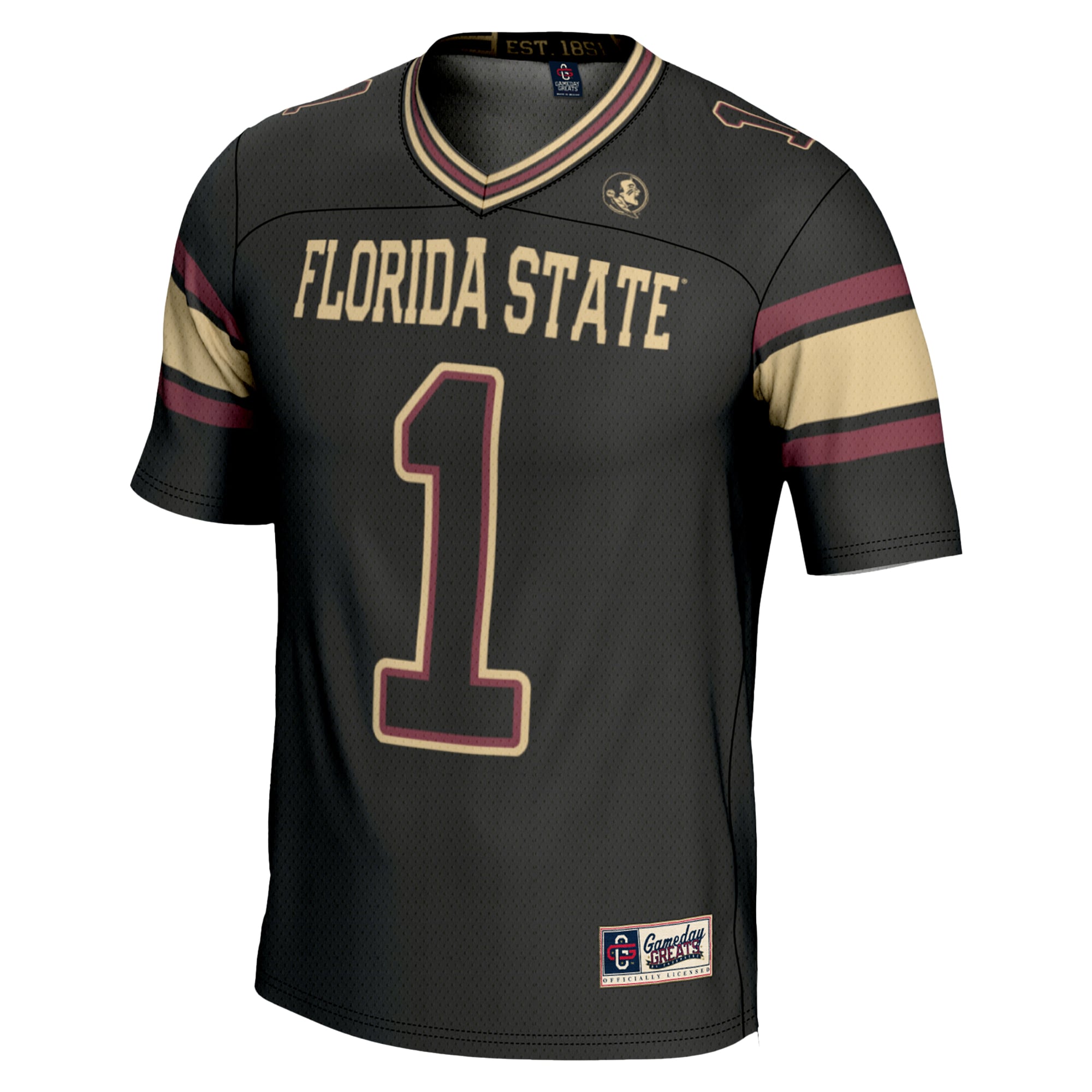 Youth #1 Black Florida State Seminoles Endzone Football Jersey