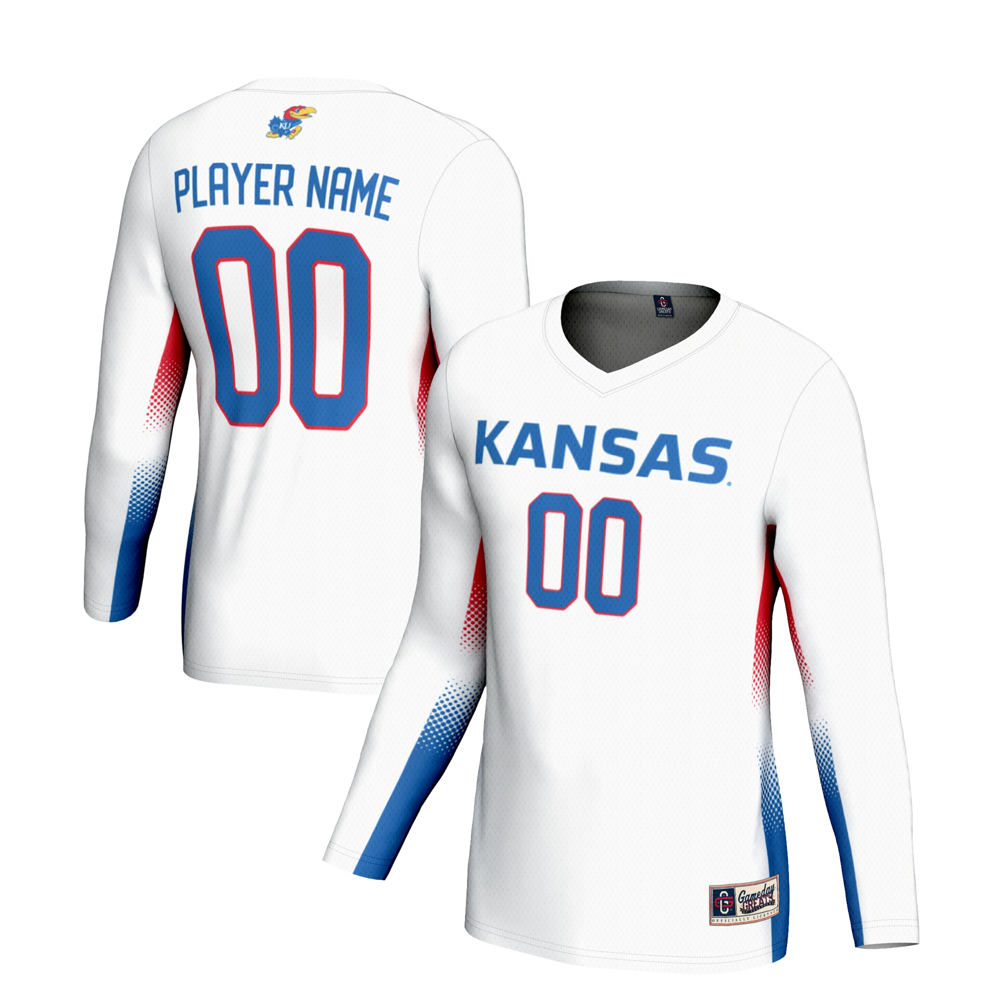 [DDG] Kansas Jayhawks GameDay Greats NIL Pick-A-Player Lightweight Women's Volleyball Jersey - White
