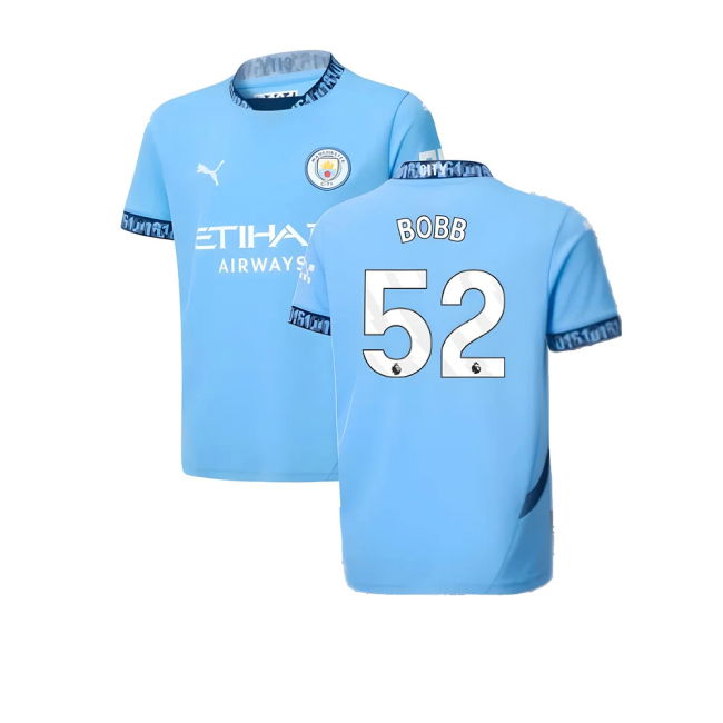 Man City 2024-20 Home Football Shirt Bobb (52) M S Kids