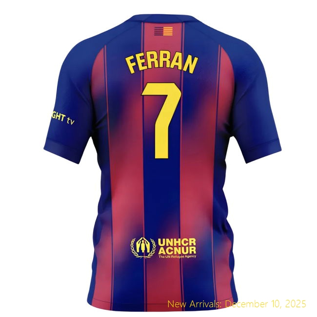 2025-2026 Barcelona Home Shirt - Premium Football (Ferran 7) - Kids...
