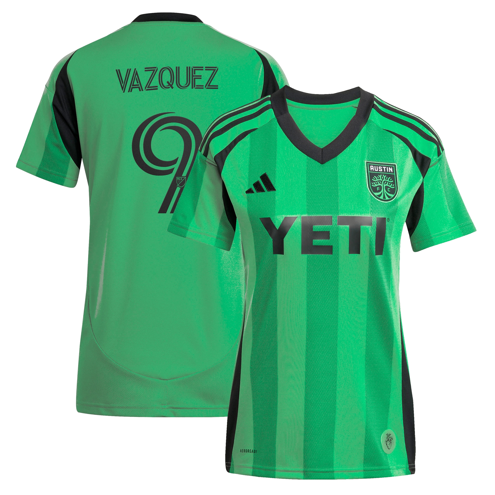 [SJH] Brandon Vazquez Austin FC Youth 2025 The Heartbeat Kit Replica Player Jersey - Green