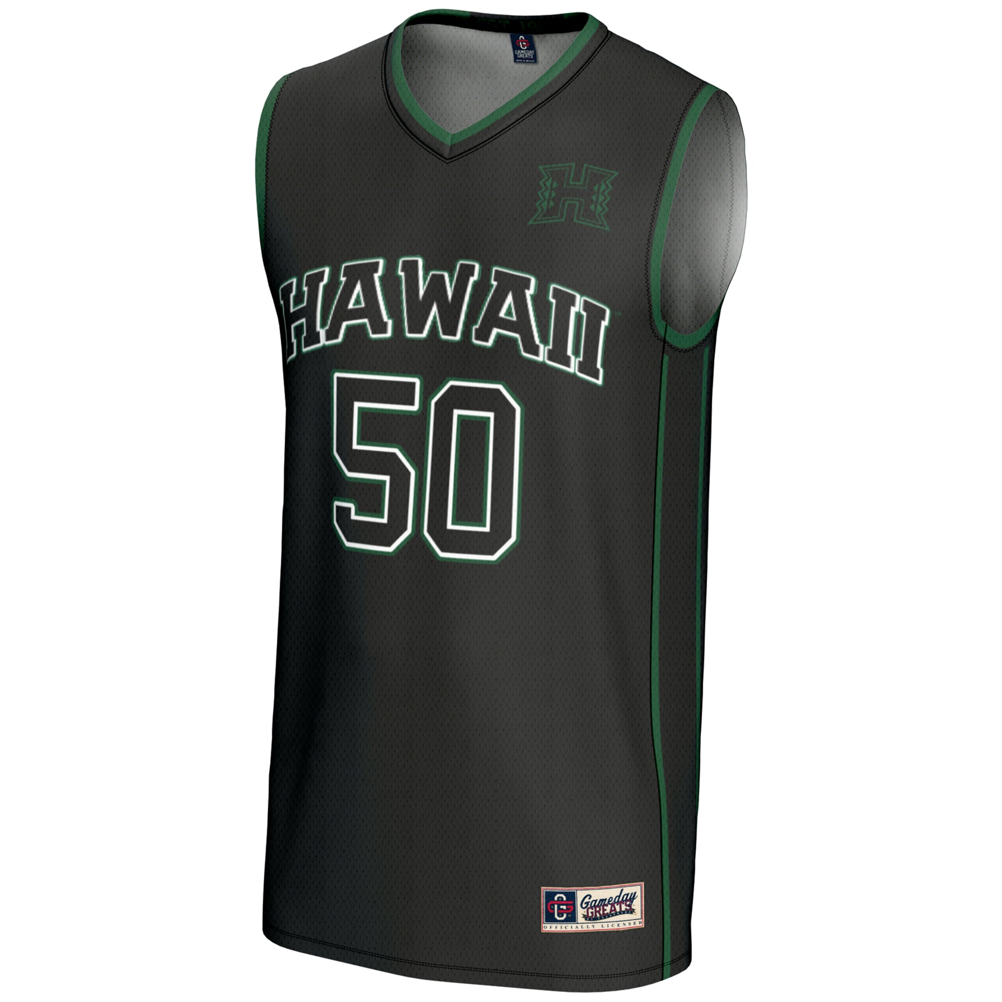 #50 Hawaii Rainbow Warriors GameDay Greats Unisex Lightweight Basketball Jersey - Black