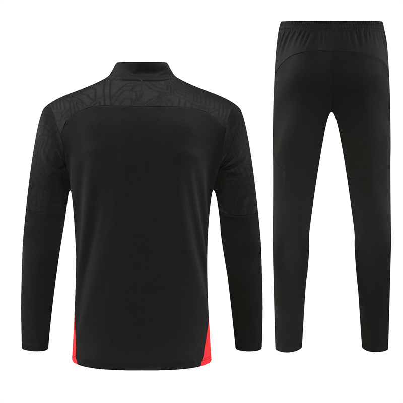 Professional Grade AC Milan 2425 Black Half Zipper Tracksuit