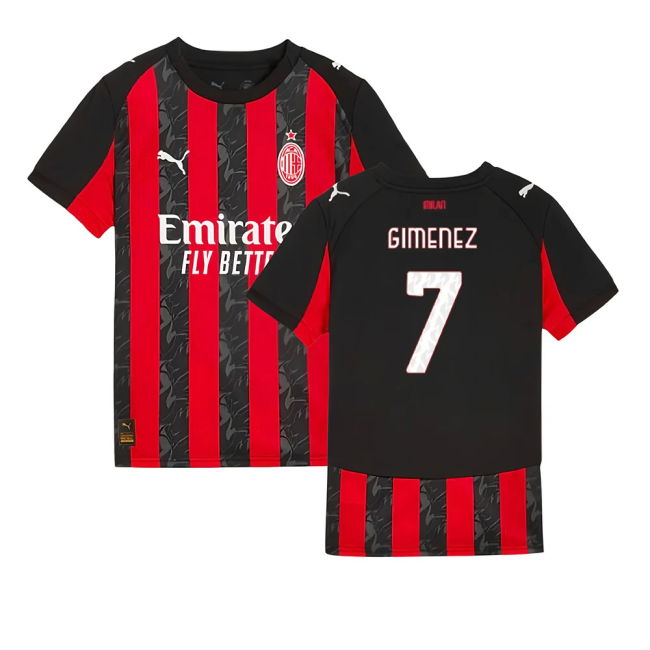 Kids Match Quality AC Milan 2025-2026 Home Jersey