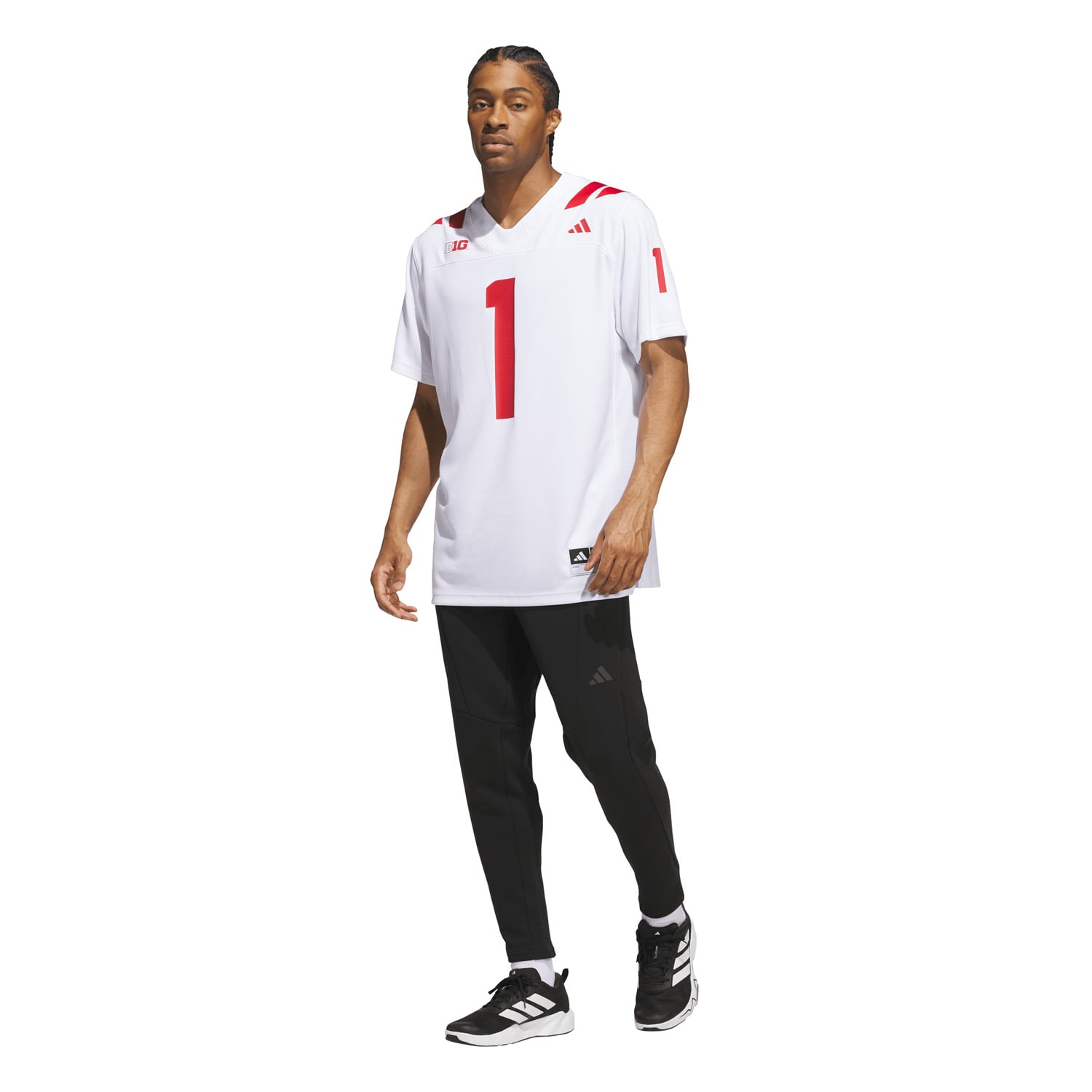 Men's #1 White Nebraska Huskers Away Premier Football Jersey