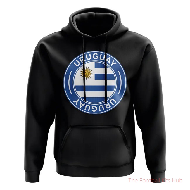 Men Uruguay Football Badge Hoodie (Black)