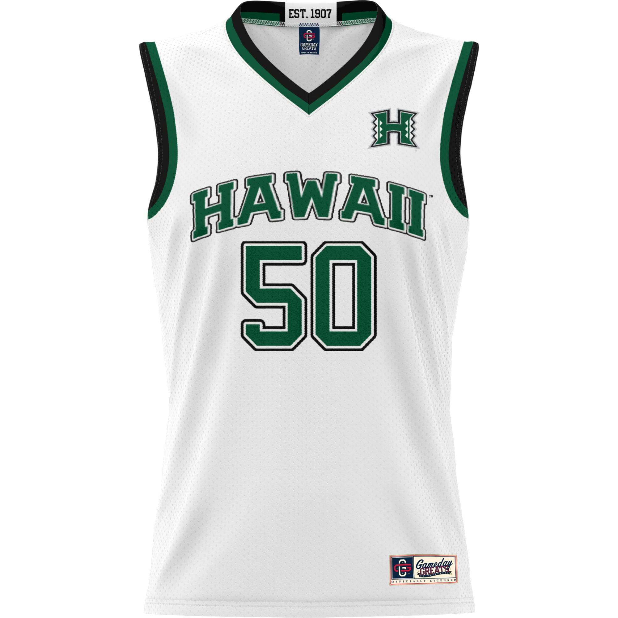 #50 Hawaii Rainbow Warriors GameDay Greats Unisex Lightweight Basketball Jersey - White