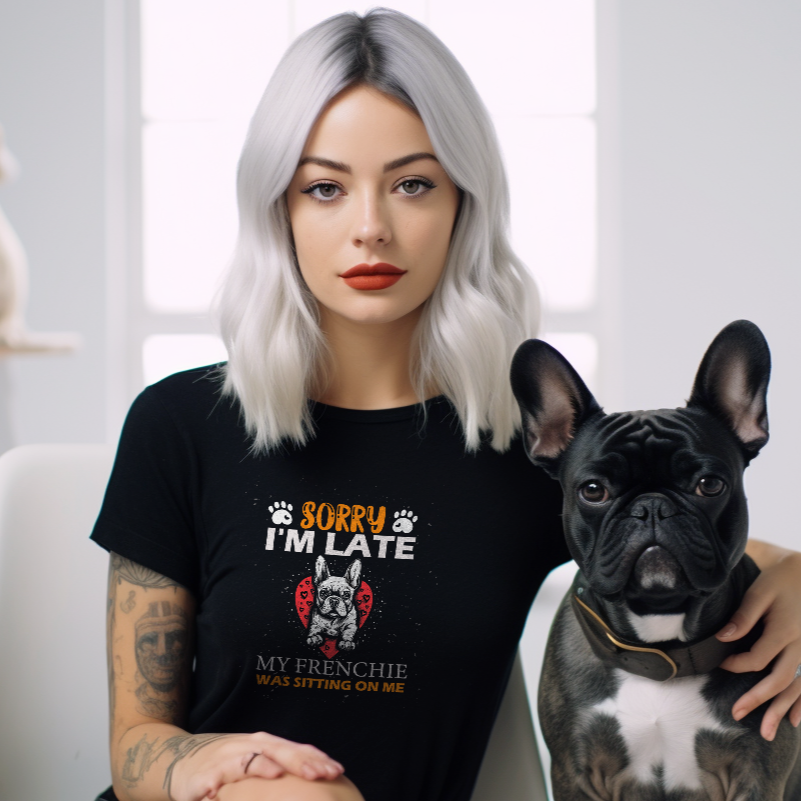 French Bulldog I'm Late Unisex T Shirt Useful Frenchie Gear