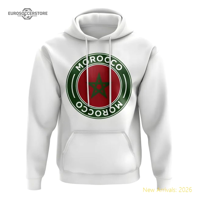 High-quality Morocco National Team Football Badge Hoodie (white)