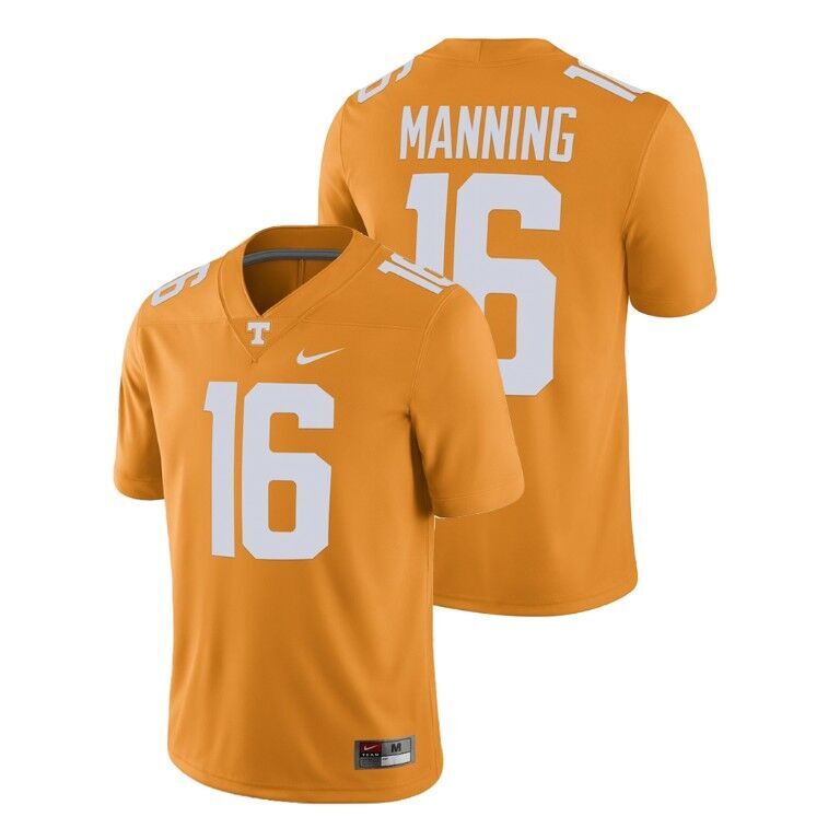 Men's None Orange 2015 replica Peyton Manning #16 embroidered Jersey
