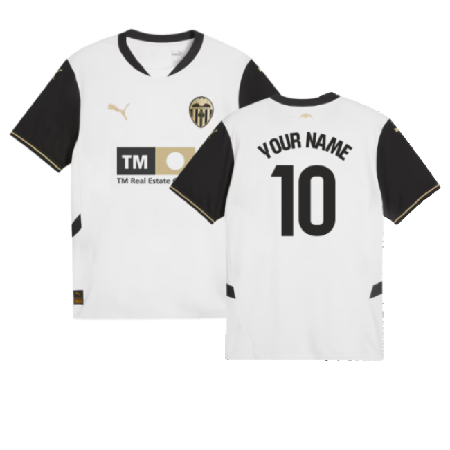 2024-2025 Valencia Home Football Shirt (Your Name) Durable Stitching