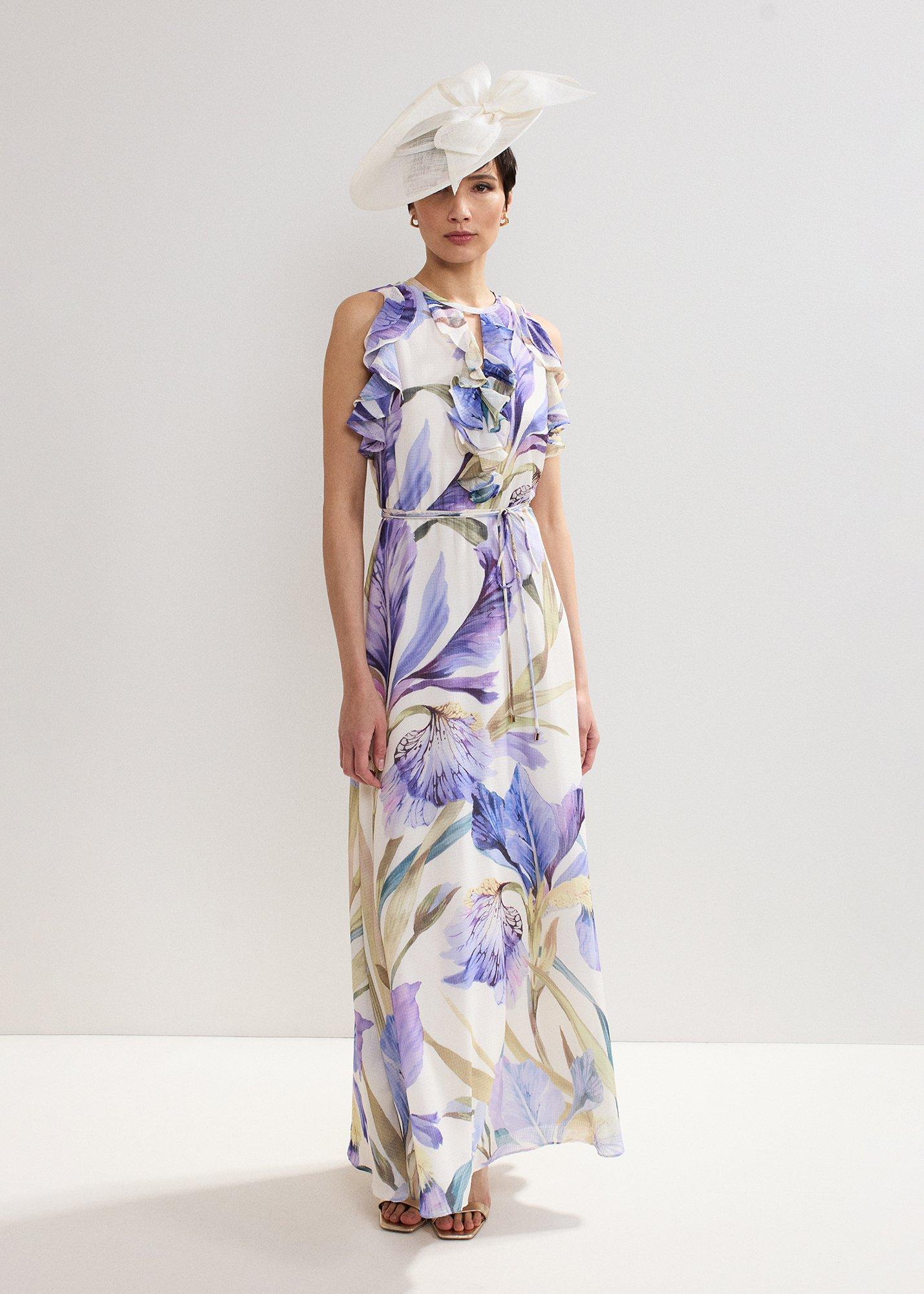 Rachel Printed Textured Maxi Dress