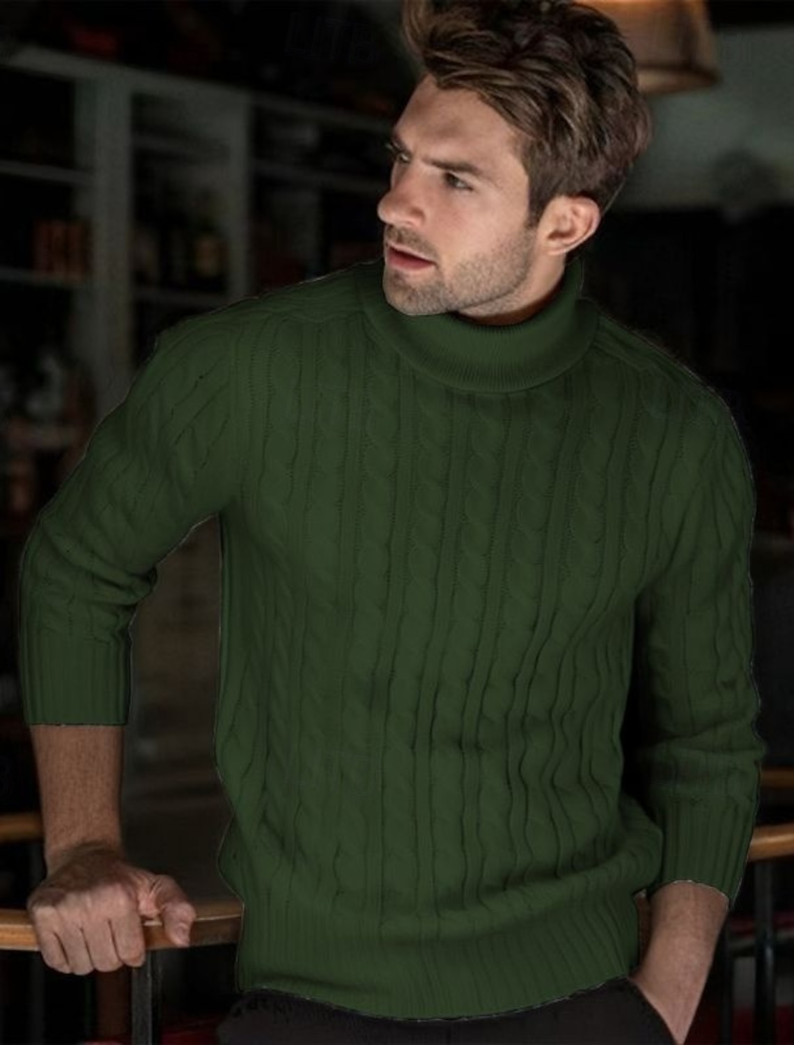 Men's Pullover Sweater Jumper Knit Ribbed Cable Regular Tops Knitted