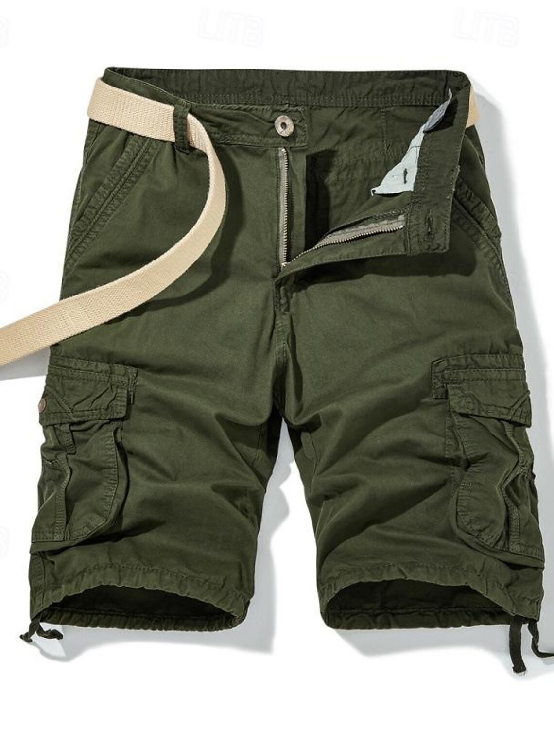Men's Tactical Shorts Cargo Buttons Multi Pocket Plain Wearable Sho #2
