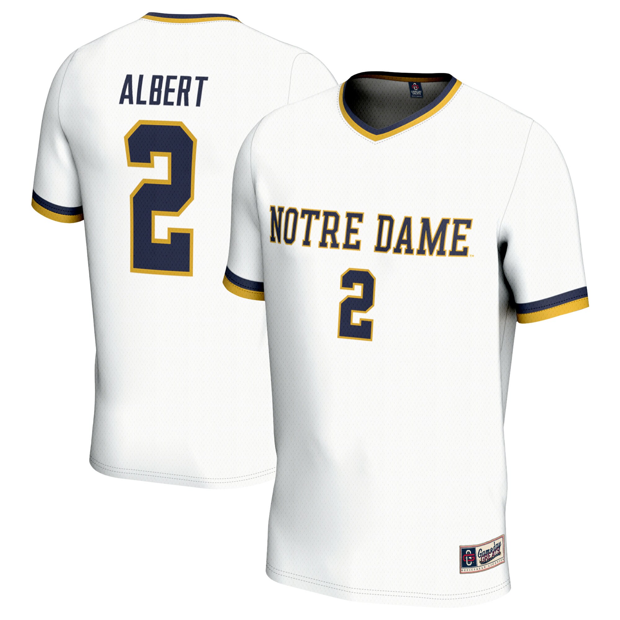 [DDG] Korbin Albert Notre Dame Fighting Irish GameDay Greats Youth Women's Soccer Lightweight Fashion Jersey - White