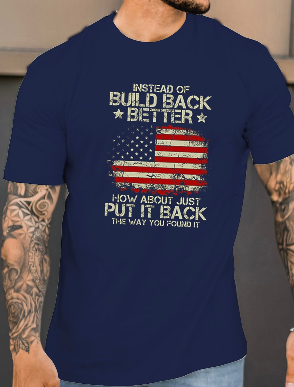 4th of July 2026 250th Memorial Day Patriotic Vintage Patriot 3D Print Crew Neck Short Sleeve T-Shirt
