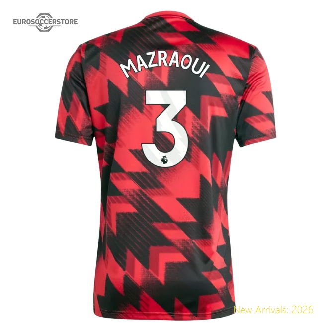 2025-2026 Man Utd Pre-match Shirt (red) (mazraoui 3) - Budget-friendly