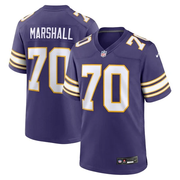 None Jim Marshall  Jersey - Purple | NFL Player Jersey | NFL Football