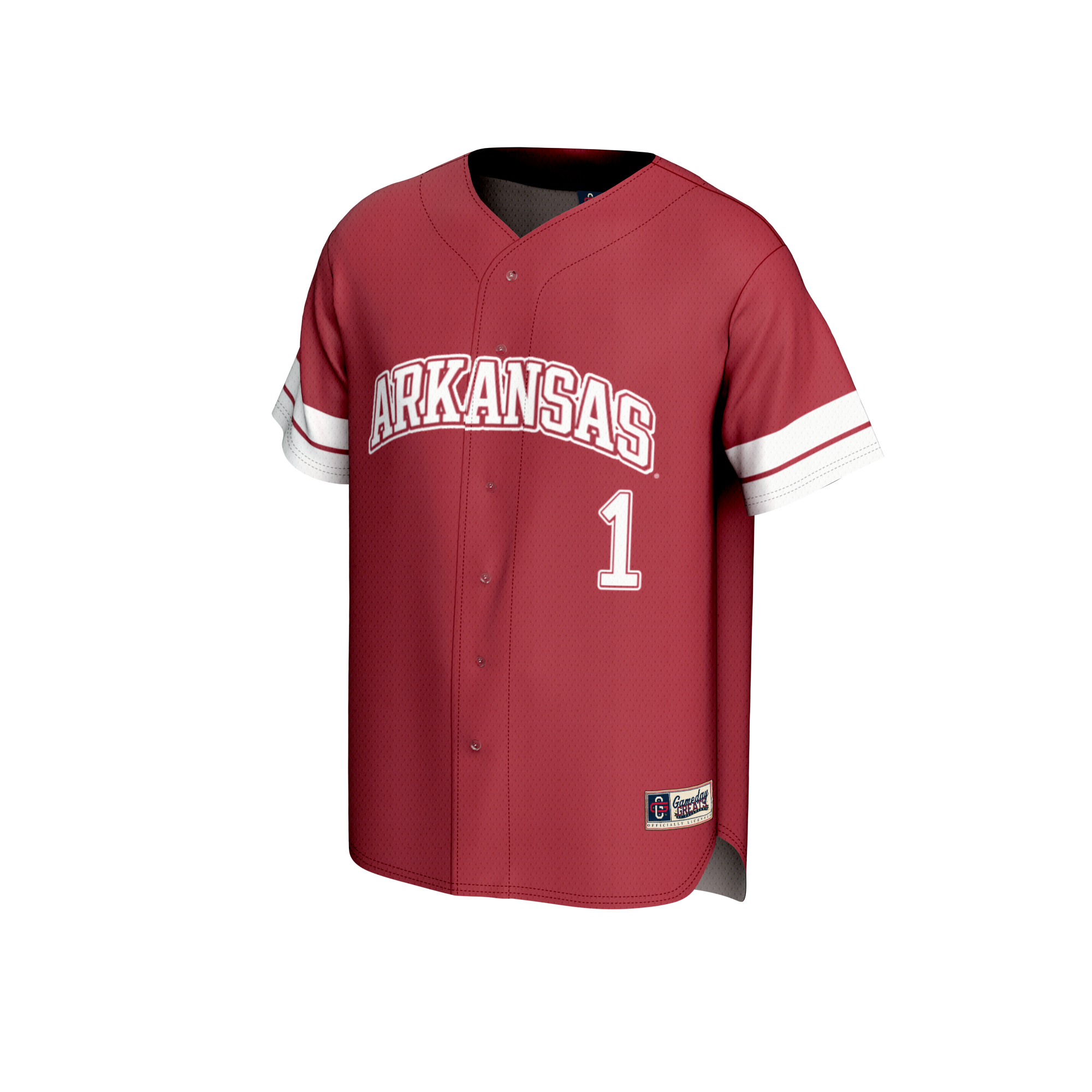 [NJP] Arkansas Razorbacks GameDay Greats Unisex Lightweight Collegiate Baseball Fashion Jersey - Cardinal