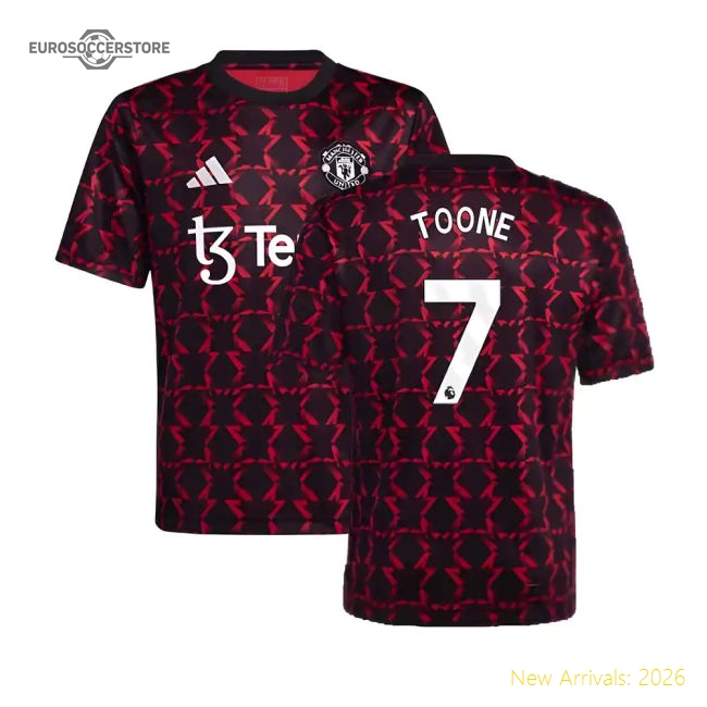 Black - Kids Toone 7 2024-2025 Man Utd Official Pre-Match Shirt