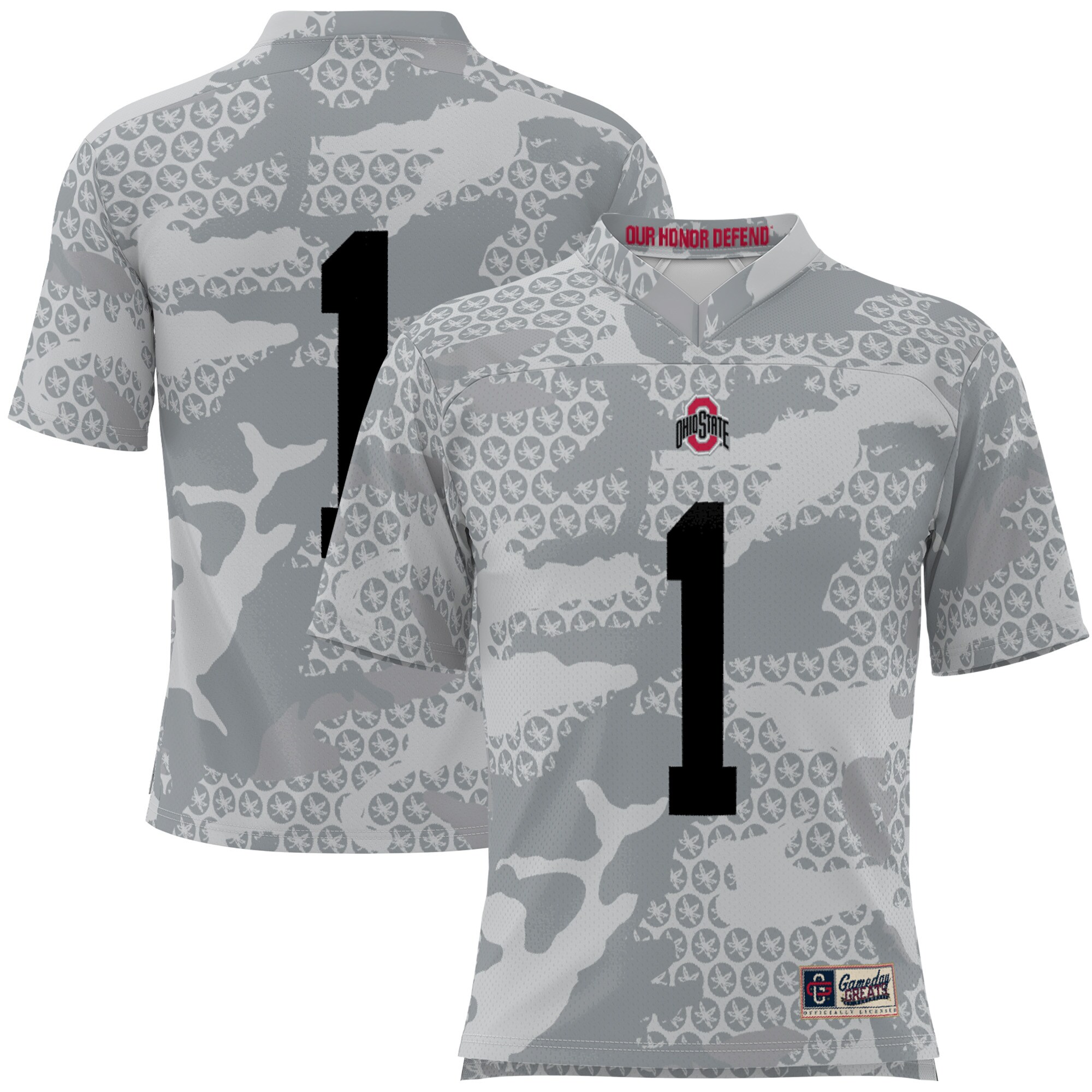 [NJP] Ohio State Buckeyes GameDay Greats Youth Camo Football Jersey - Gray