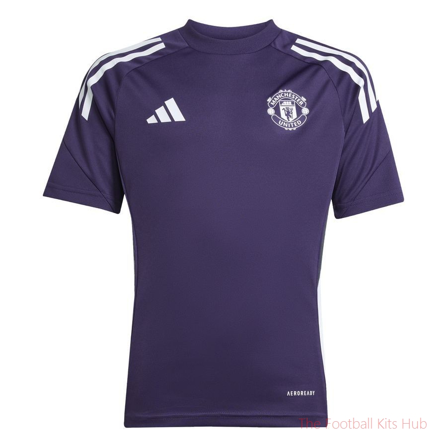 Manchester United Training T-Shirt Tiro 25 - Aurora Plum/White/Black Kids