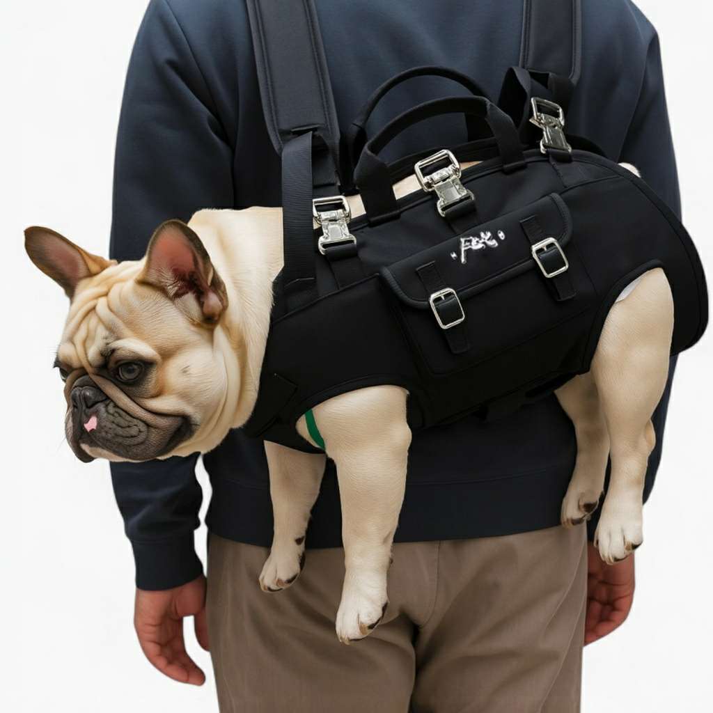 CarryPaw Frenchie Side Carry Backpack – Portable Lightweight and Secure Pet Carrier Bag