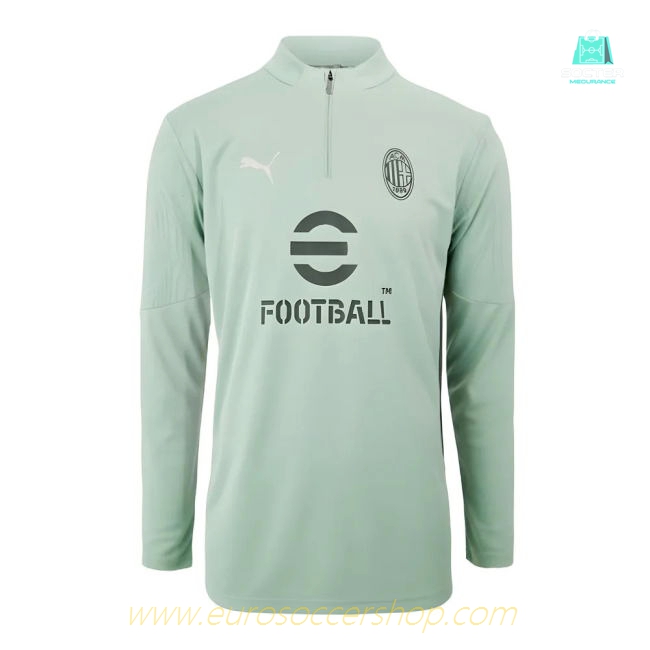 2024-2025 AC Milan Training 1/4 Zip Top (Green Fog)