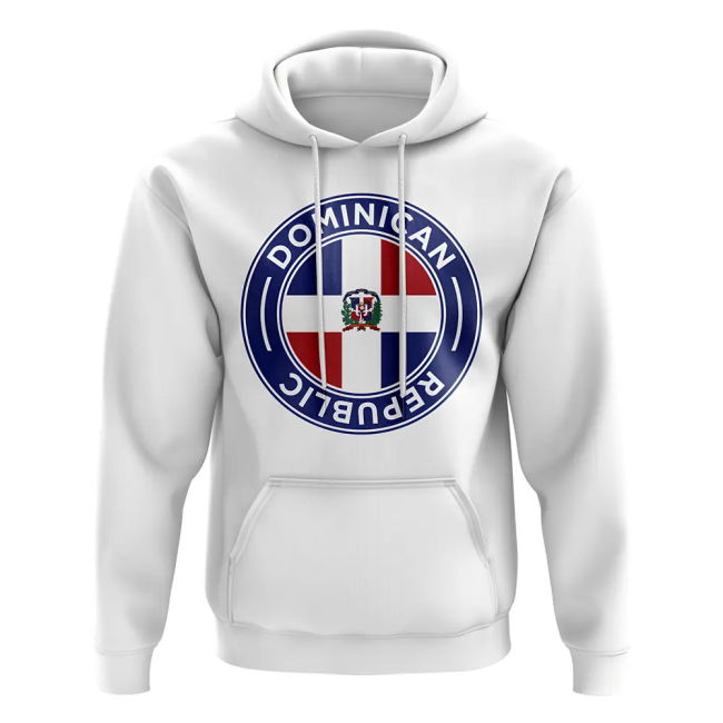 Fan-Favorite Dominican Republic Football Badge Hoodie (White)