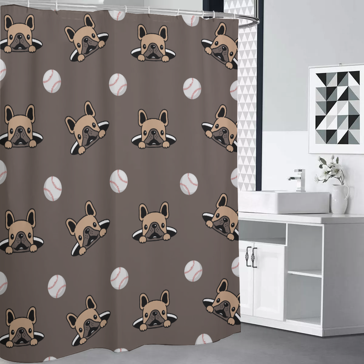 French Bulldog Mac Shower Curtains Cute Frenchie Essential