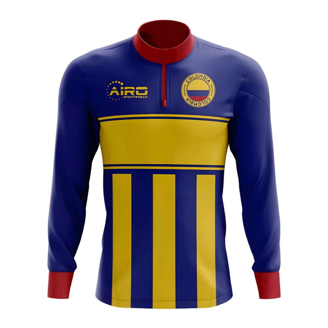 Player Colombia Concept Football Half Zip Midlayer Top (Blue-Yellow)