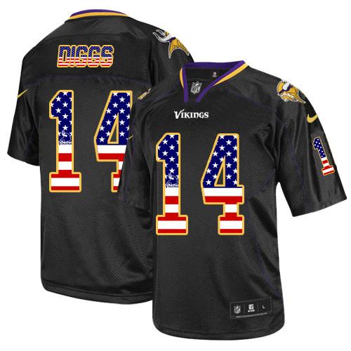NFL M V Vikings #14 Stefon Diggs Black Elite Jersey - High Quality
