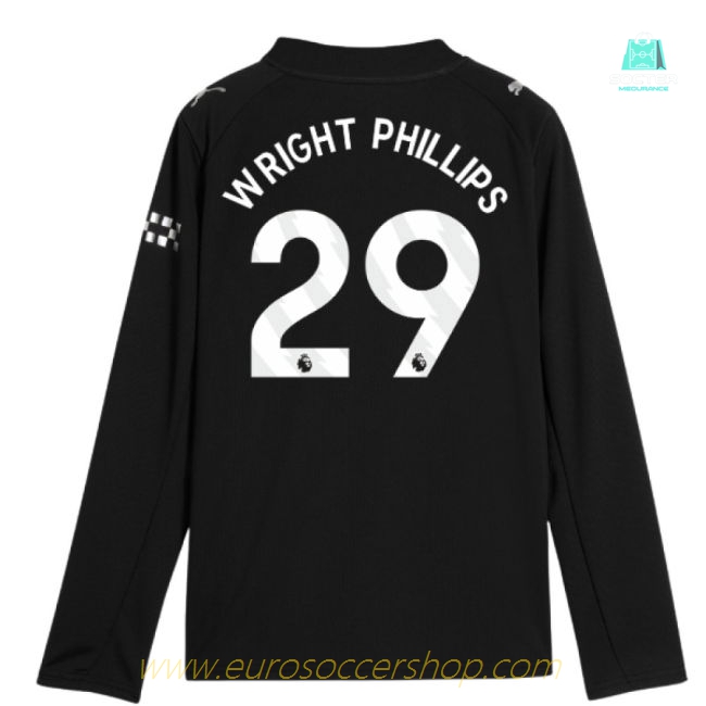 2025-2026 Man City Long Sleeve Away Shirt (Kids) (Wright Phillips 29)