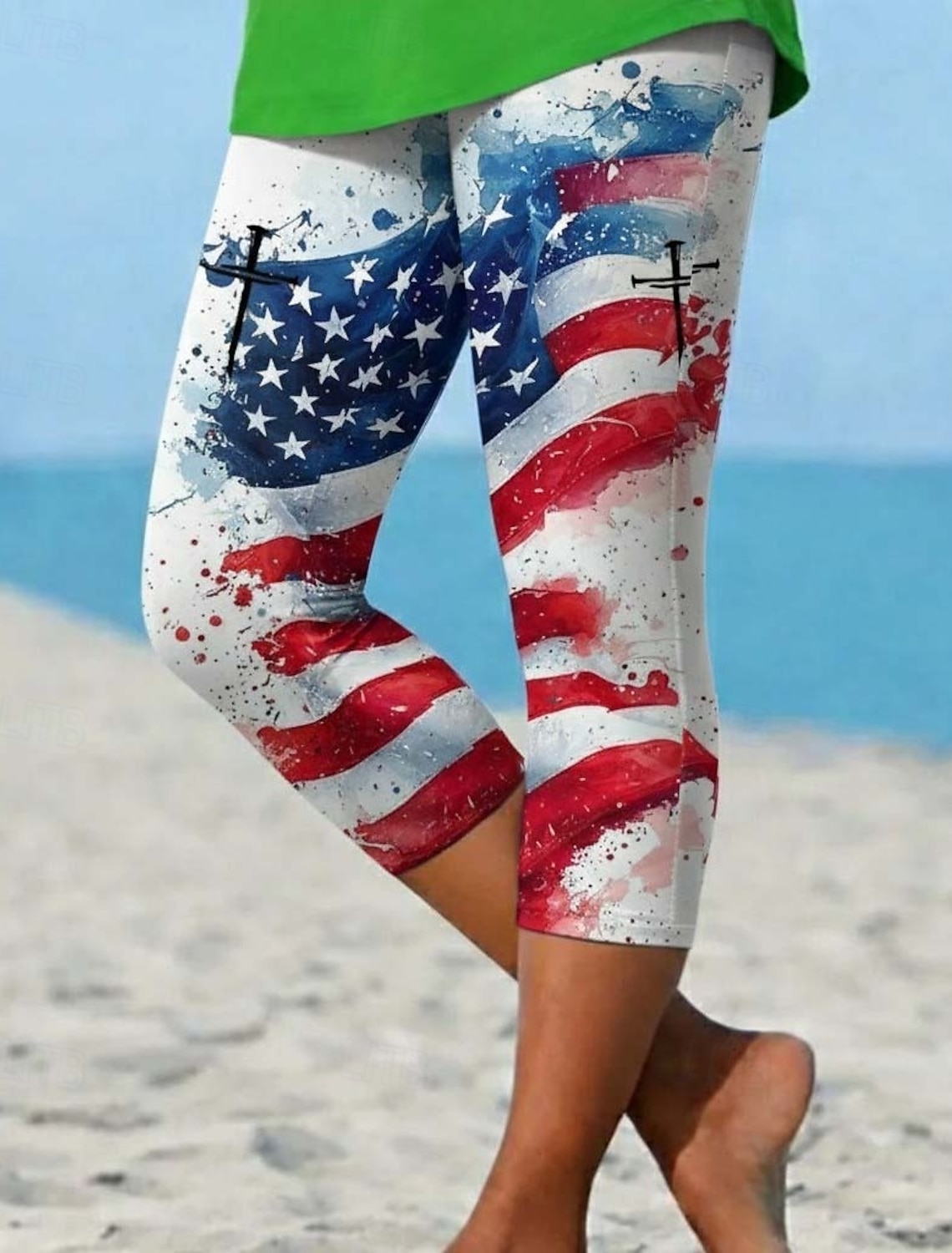 American Independence Day Women's T Shirt Tee Top Print Graphic American Flag Stylish Classic Casual Long Sleeve V Neck Regular Tops Daily Going out Weekend Blue Navy Blue Summer Spring Fall