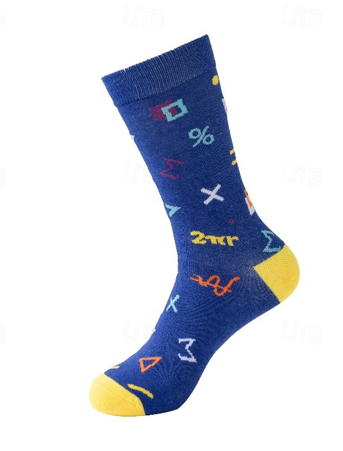 Men's 5 Pairs Socks Running Socks Casual Socks Blue Red Color Geometric Outdoor Streetwear Vacation Medium All Seasons Fashion Streetwear