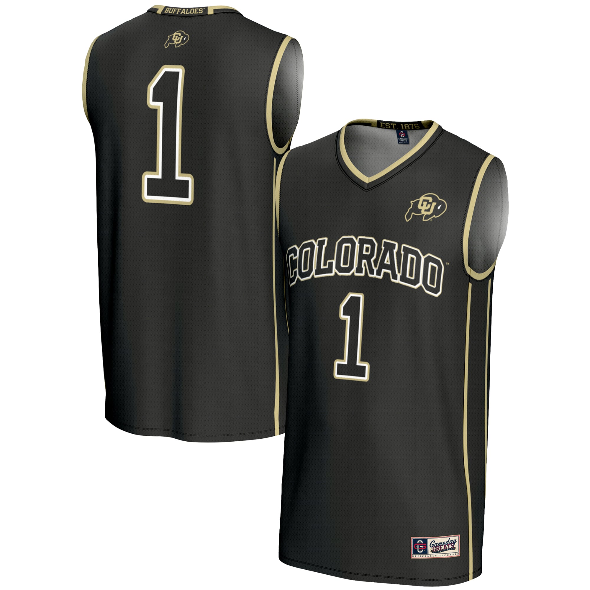 #1 Colorado Buffaloes GameDay Greats Youth Lightweight Replica Basketball Jersey - Black