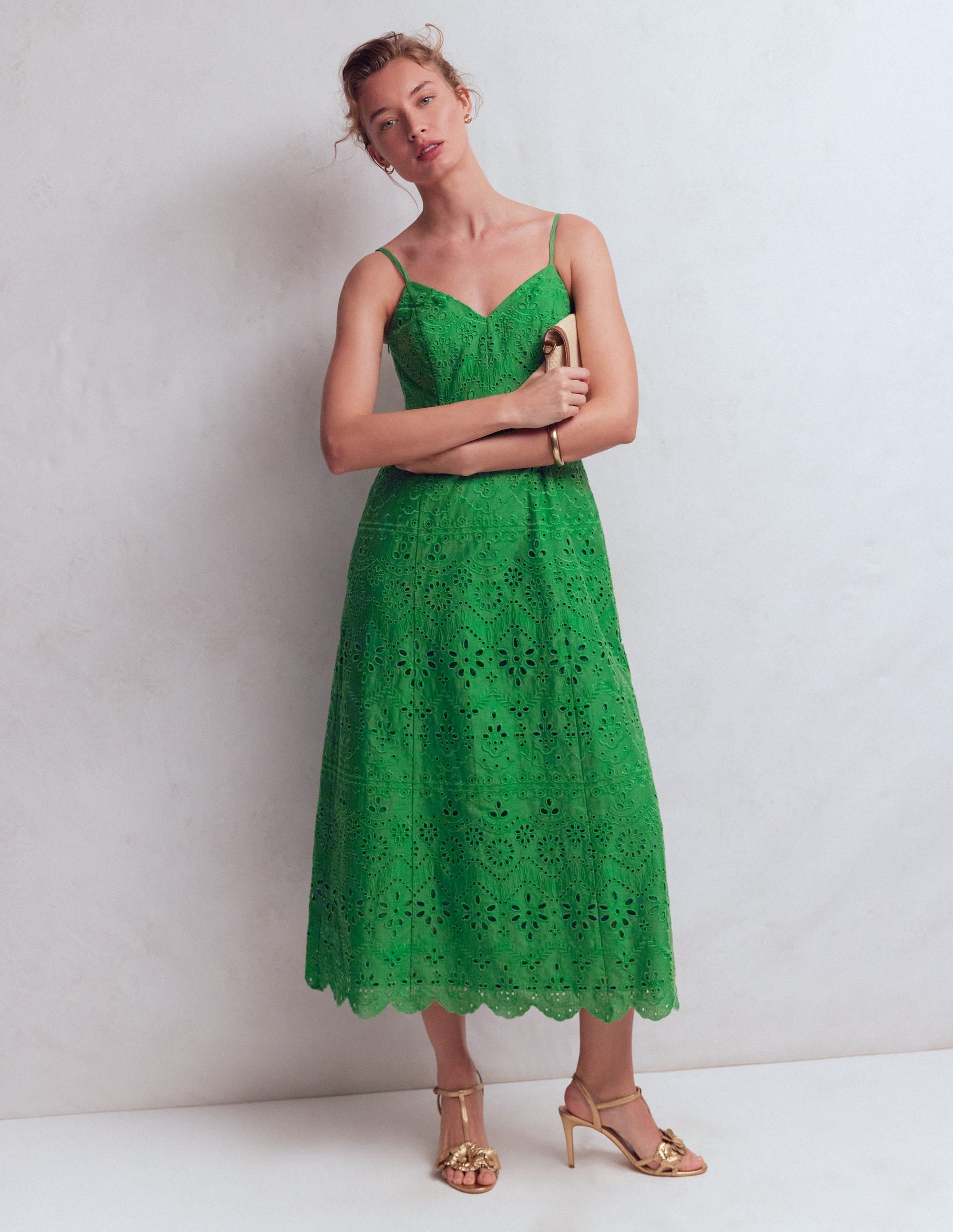 Empire Linen Broderie Dress