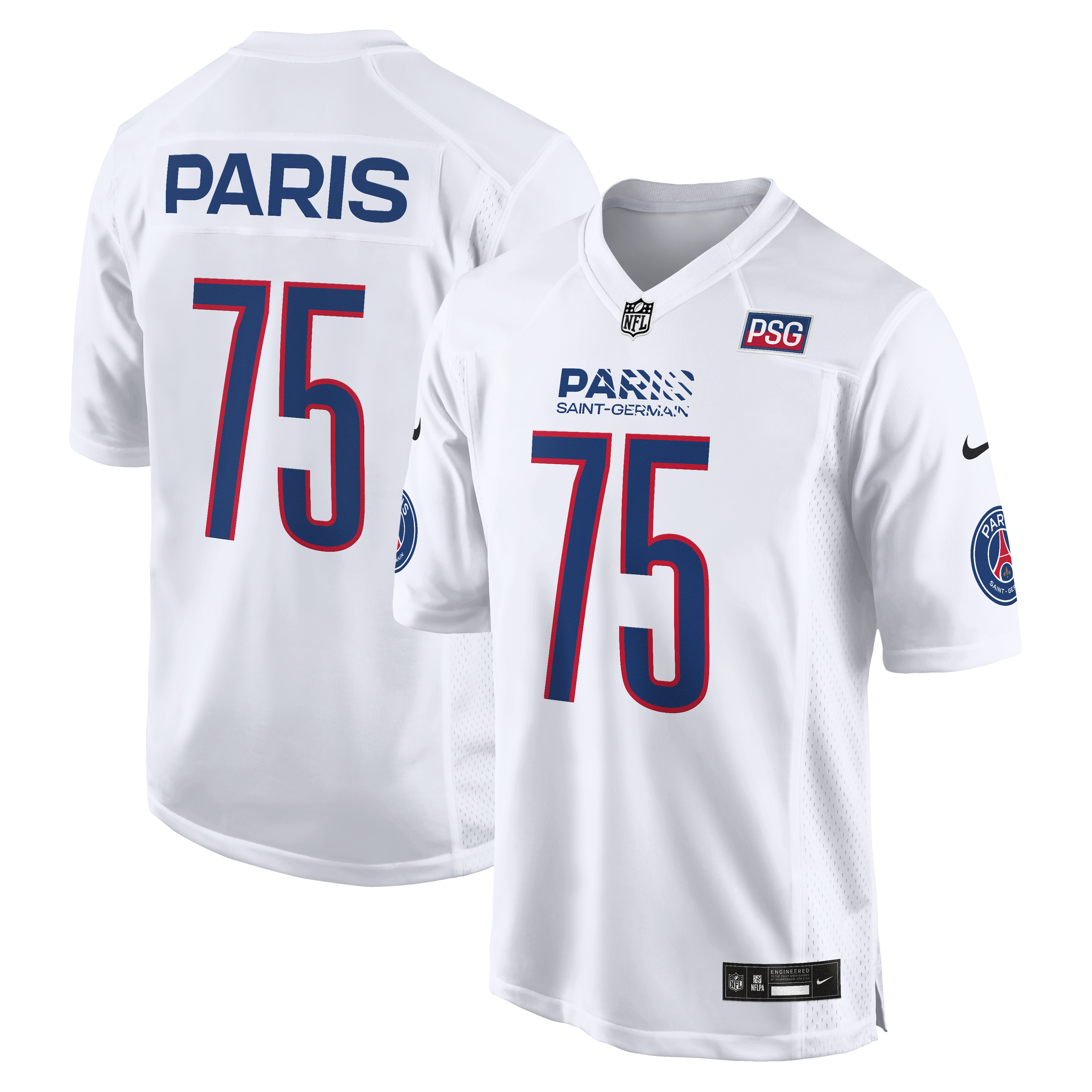 [JED] Women's Paris Saint-Germain 2025 Soccer x NFL Game Jersey - White