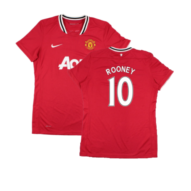 Manchester United 2011-12 Home Shirt (Women\'s) ((Very Good) M) (Rooney 10)