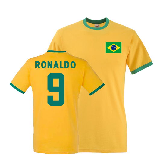 Football Ronaldo Brazil Ringer Tee (Yellow) National High