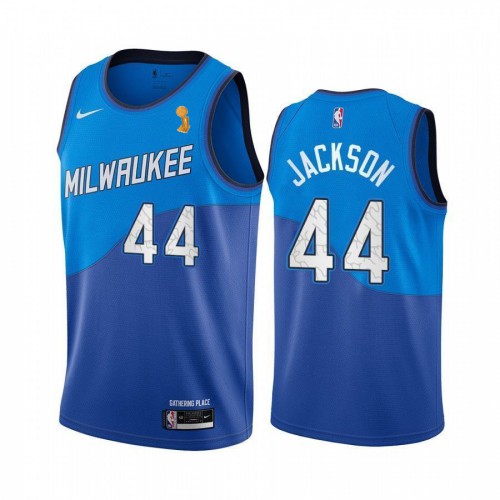 Blue Nike Milwaukee Bucks #44 Bucks Jersey - High-Quality Polyester