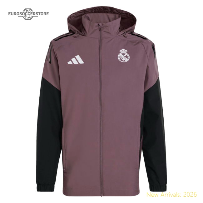 Elite 2025-2026 Real Madrid Allweather Jacket (shadow Fig)