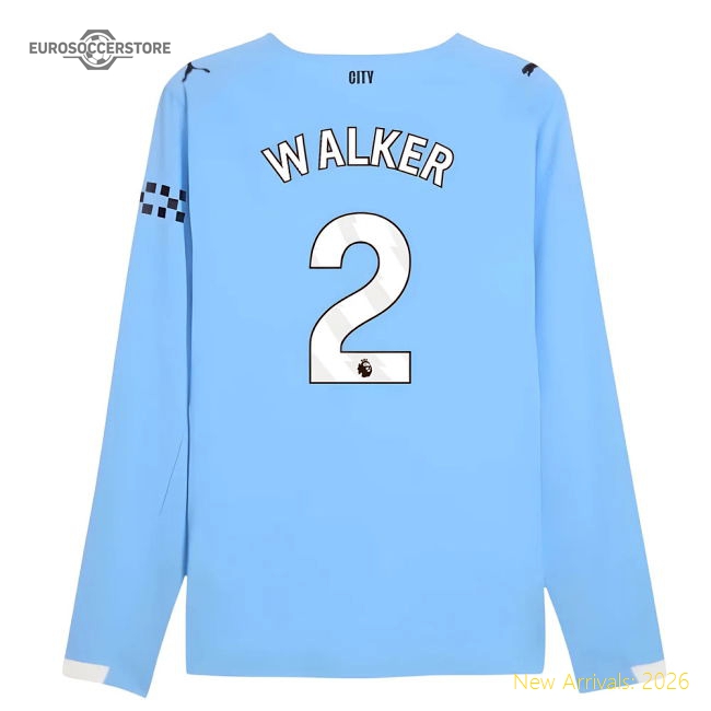 2025-2026 Man City Official Long Sleeve Primary Jersey Walker 2
