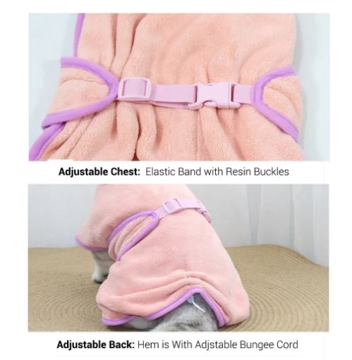 Super Absorbent Hooded Bathrobe For French Bulldogs For Frenchie Fans